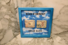  Folded Aged Money - Blue Frosted Wall Hanging Shadow Box