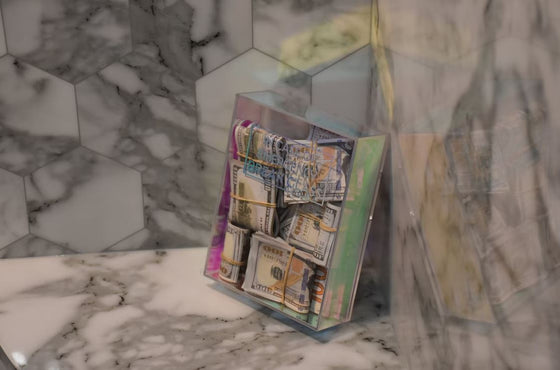 In Case of Emergency Break Glass Acrylic Vault - Motivational Money Art - WraithArt