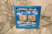  Folded Aged Money - Blue Frosted Wall Hanging Shadow Box