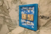 Folded Aged Money - Blue Frosted Wall Hanging Shadow Box