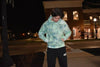 Green Ice Dye Tie-Dye Hoodie With Rhinestones