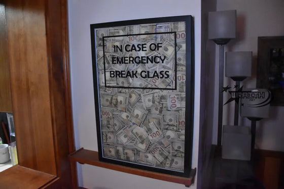 Huge Cash Stuffed Canvas - Wall Art Shadow Box