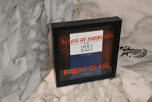  In Case Of Emergency Break Glass Holy Bible - Wall Art Shadow Box