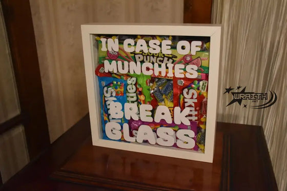 In Case of Munchies Break Glass - Wall Shadow Box - WraithArt