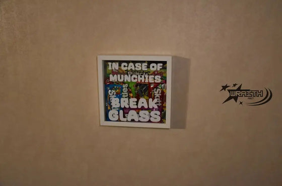 In Case of Munchies Break Glass - Wall Shadow Box - WraithArt