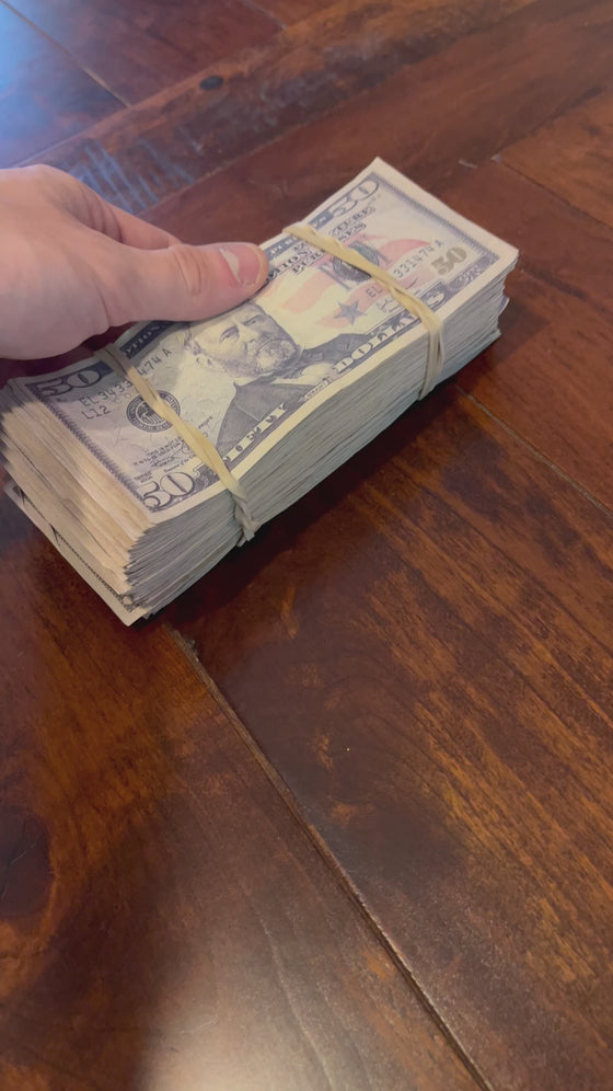 Ultra Realistic Movie Prop Money - 50 Dollar Bills - 5 Bands