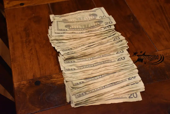 Ultra Realistic Movie Prop Money - 20 Dollar Bills 2 Bands