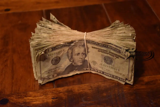 Ultra Realistic Movie Prop Money - 20 Dollar Bills 2 Bands