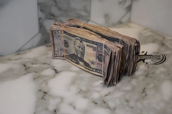 Ultra Realistic Movie Prop Money - 50 Dollar Bills 2 Bands